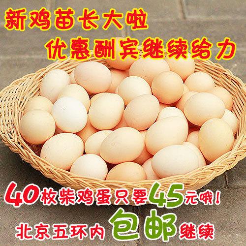 柴鸡蛋 新品种鸡苗 新品试吃特价 40枚装45元北京包邮 限时抢购